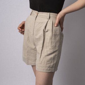 100% Linen Liz Claiborne Pleated High Waist Shorts